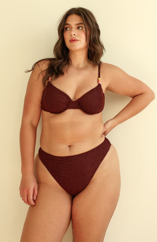 Dippin Daisys Costa Underwire Bikini Top In Mocha Crinkle