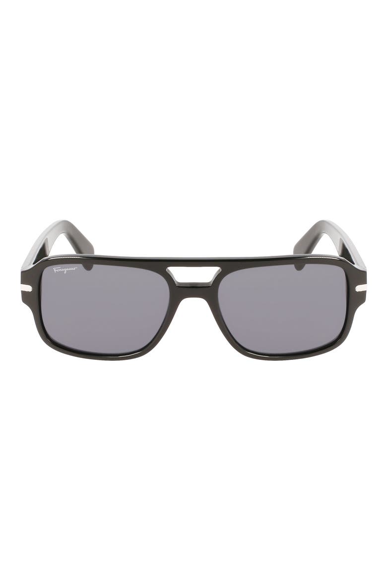 58mm Navigator Sunglasses, Main, color, BLACK