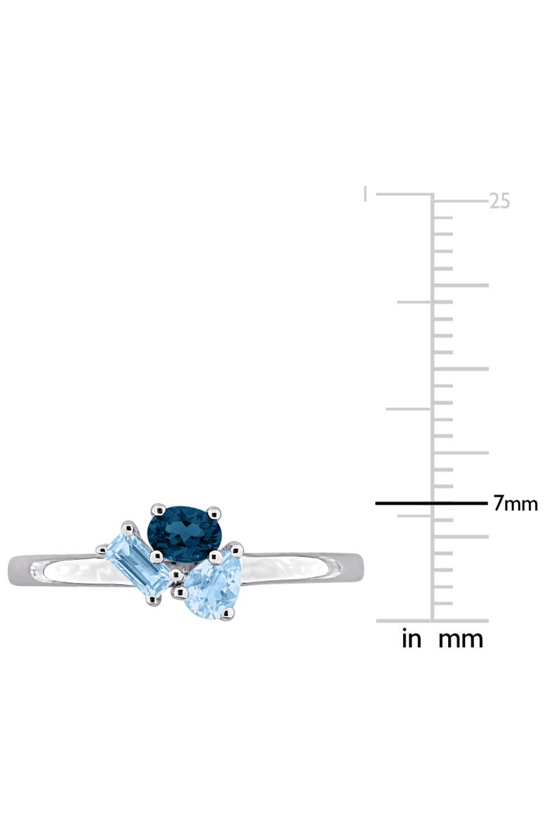 Julianna B. Blue Topaz 3-Stone Cluster Ring Sterling Silver, Alternate, color, Blue Topaz