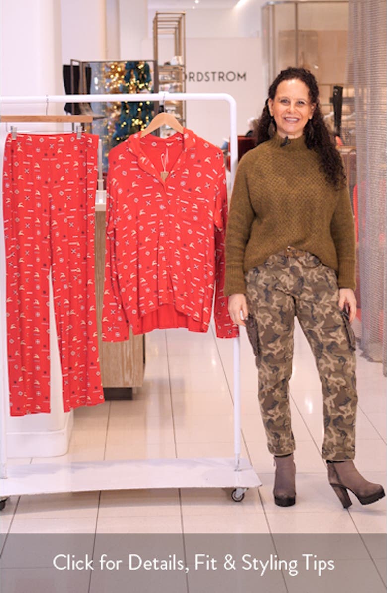 Long Sleeve Button-Up Shirt & Pants Pajama Set, sales video thumbnail