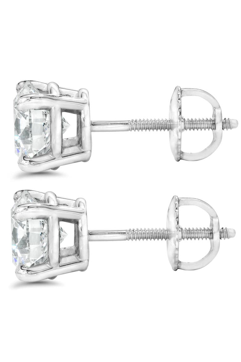 Certified 2Ct TW Diamond Studs Screw Back 14k Gold Lab Grown, Alternate, color, 14k White Gold