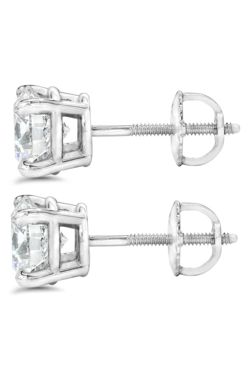 Bliss Diamond Certified 2.00Ct TW Diamond Studs Screw Back 14k Gold Lab Grown, Alternate, color, 14K White Gold