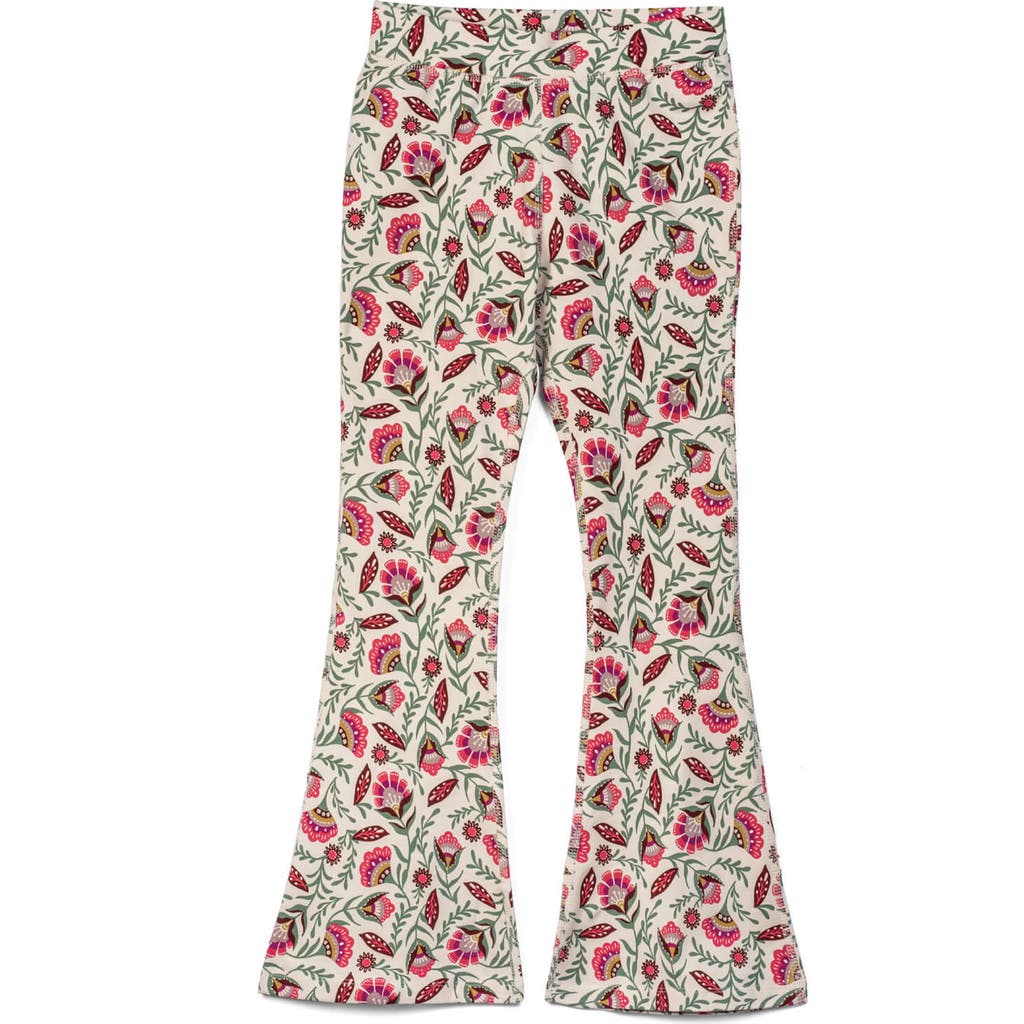 Mightly Organic Cotton Solid Flare Leggings In Folk Floral