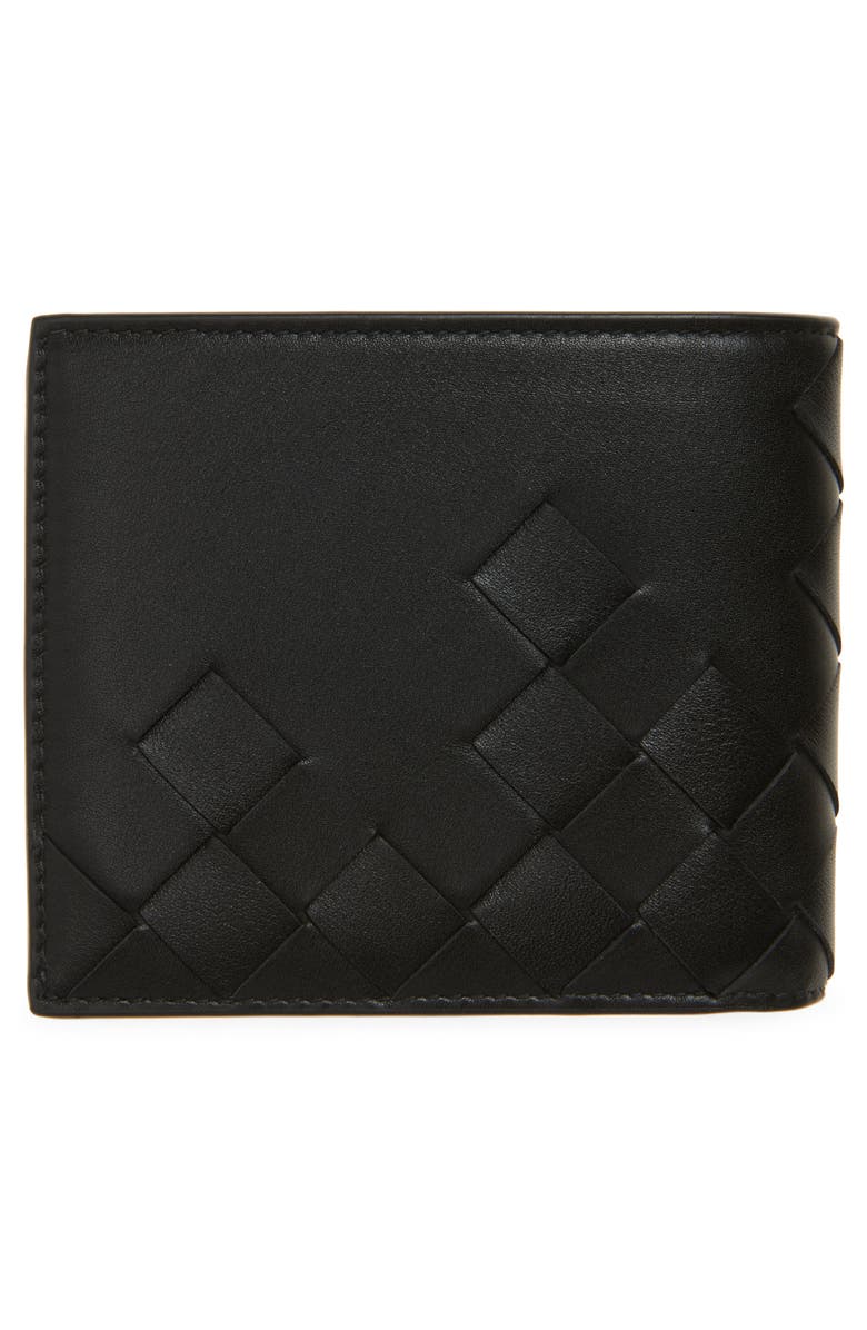 Bottega Veneta Intrecciato Leather Bifold Wallet, Alternate, color, 8803 Black/ Silver