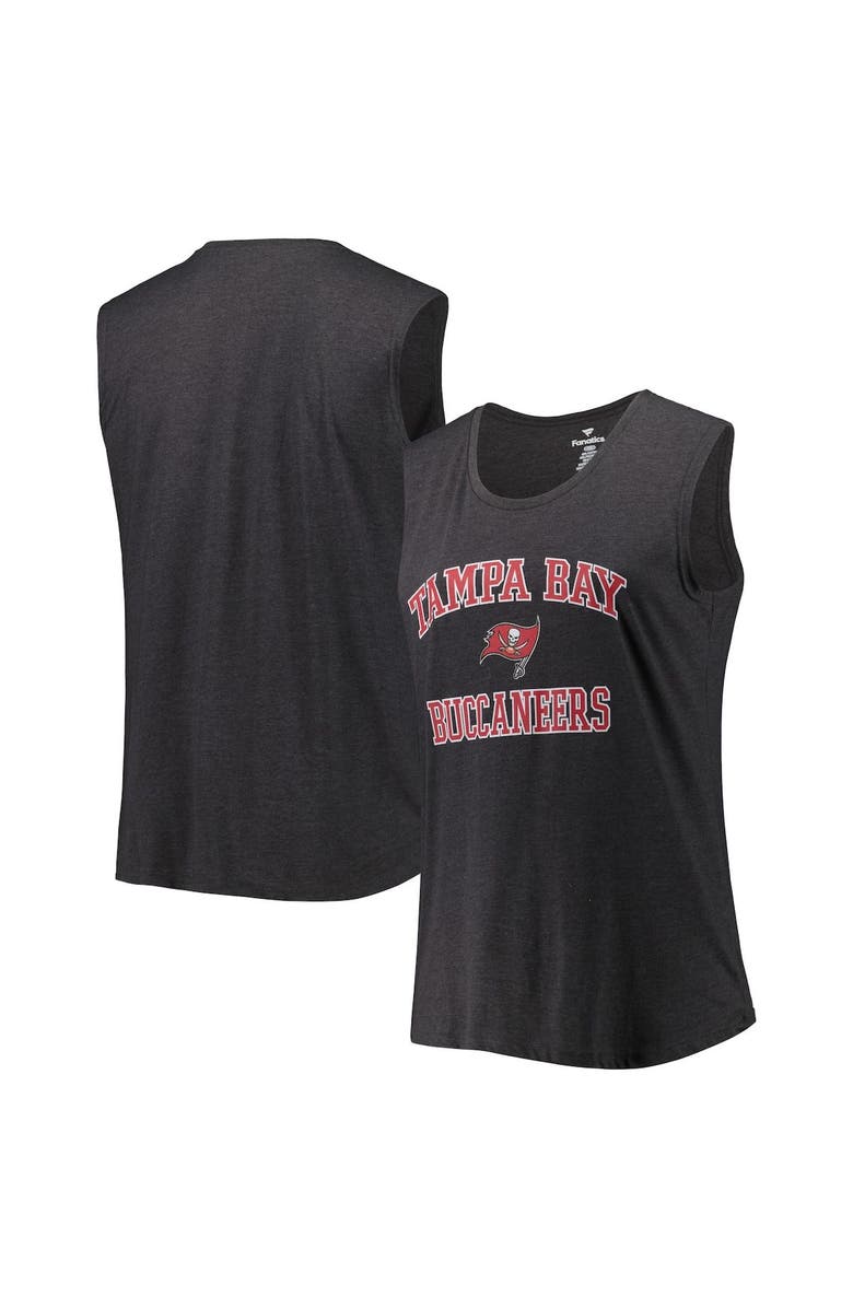 FANATICS Women's Fanatics Branded Heather Charcoal Tampa Bay Buccaneers Plus Size Tank Top, Main, color, 