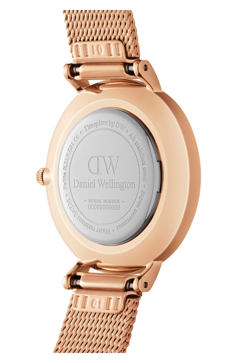 Daniel Wellington Petite Mesh Strap Watch, 28mm, Alternate, color, Rose Gold