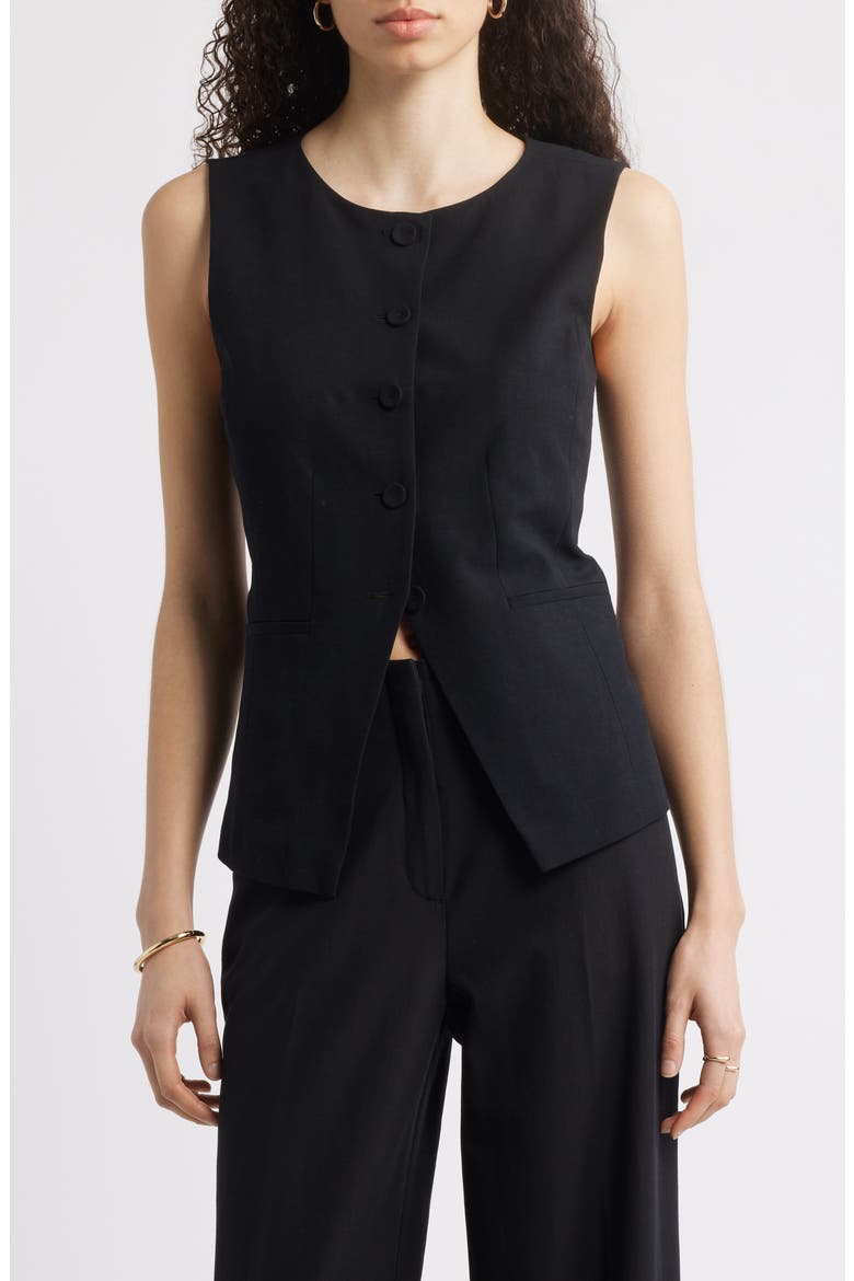 Cutaway Vest, Main, color, BLACK