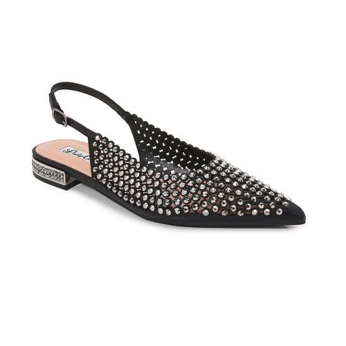 Lady Couture Rhinestones Slingback With Multi Jewel Heel Pump In Black