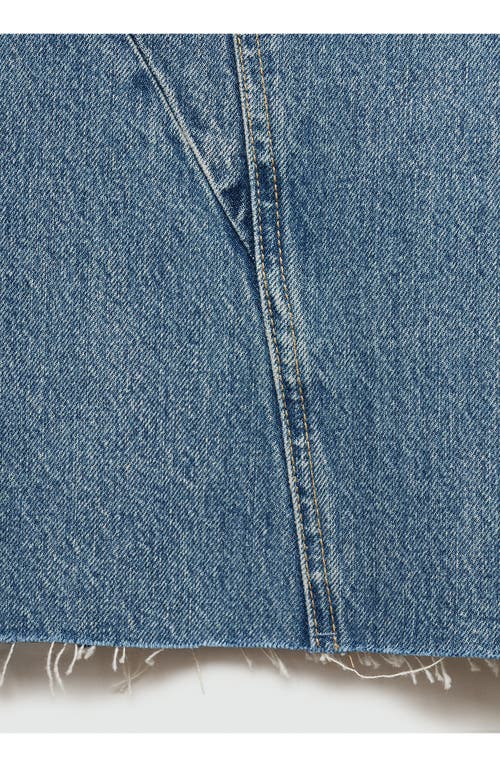 Mango Raw Hem Denim Maxi Skirt
