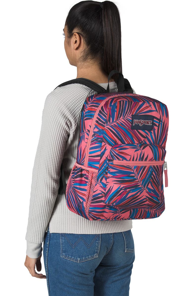 Jansport Palm Leaf Print Cross Town Backpack, Alternate, color,