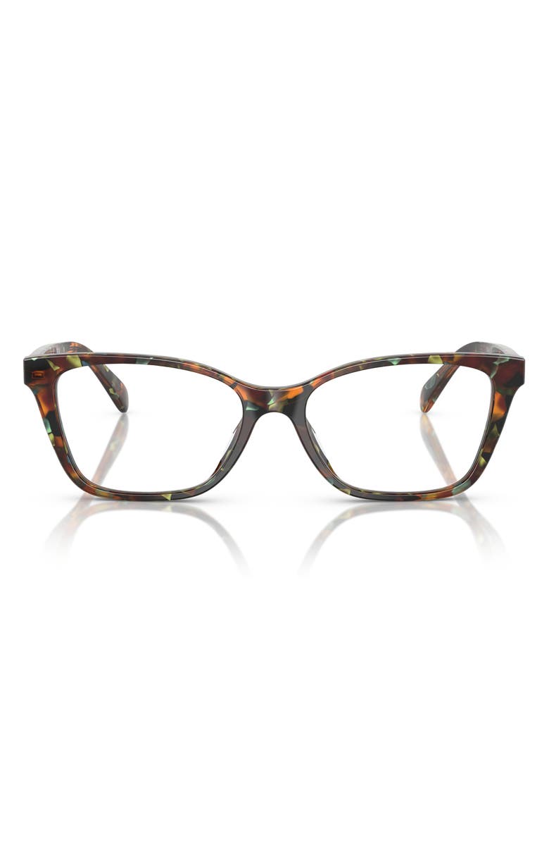 COACH 54mm Cateye Optical Glasses, Main, color, Jade Tortoise / Demo Lens