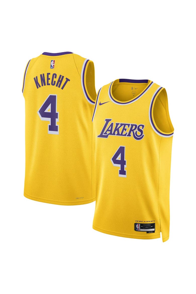 Unisex Nike Dalton Knecht Gold Los Angeles Lakers Swingman Jersey, Main, color, Gold