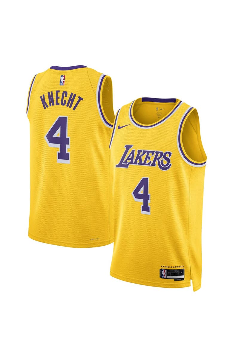 Nike Unisex Nike Dalton Knecht Gold Los Angeles Lakers Swingman Jersey, Main, color, Gold