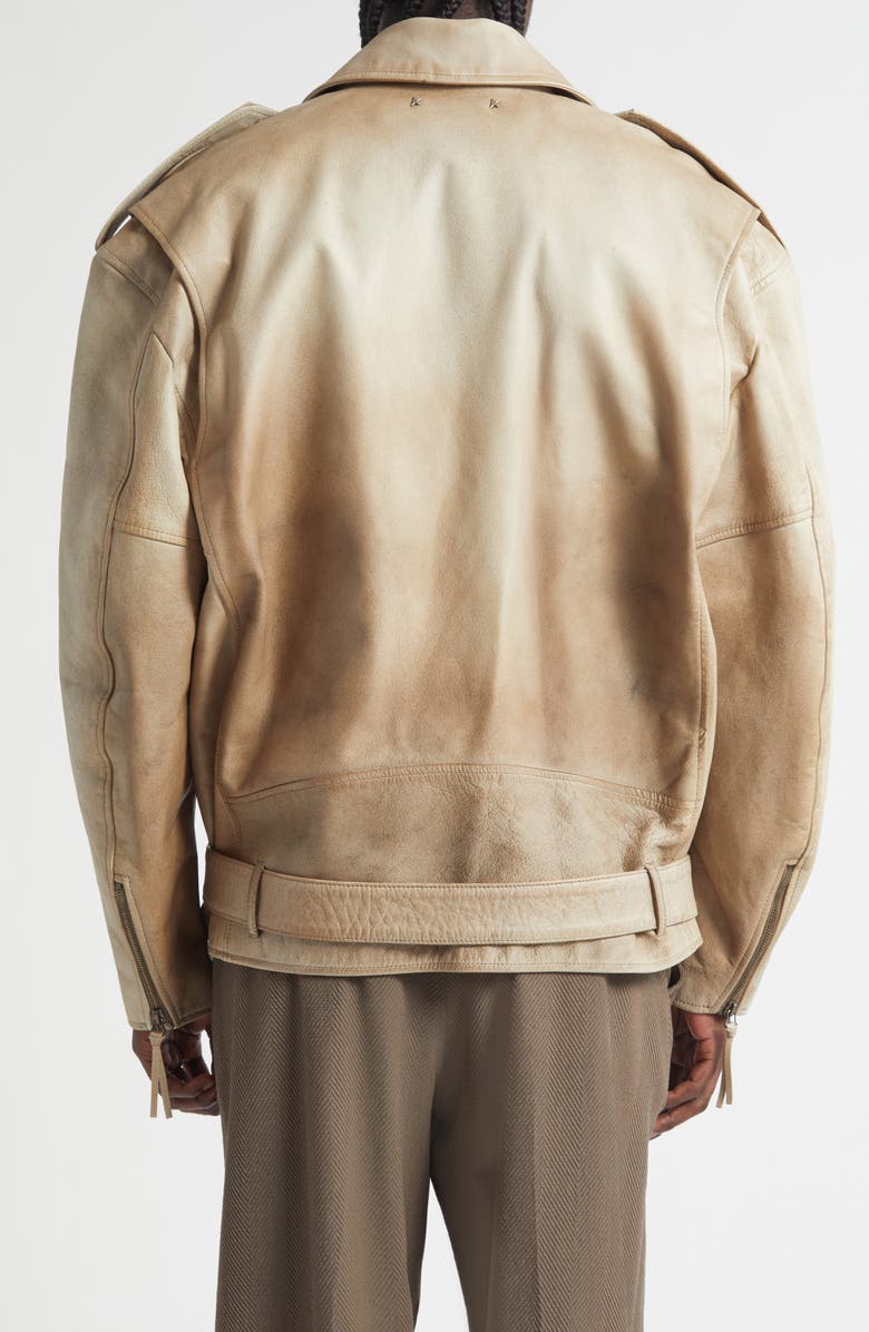 Golden Goose Gender Inclusive Journey Leather Jacket, Alternate, color, Mellow Buff