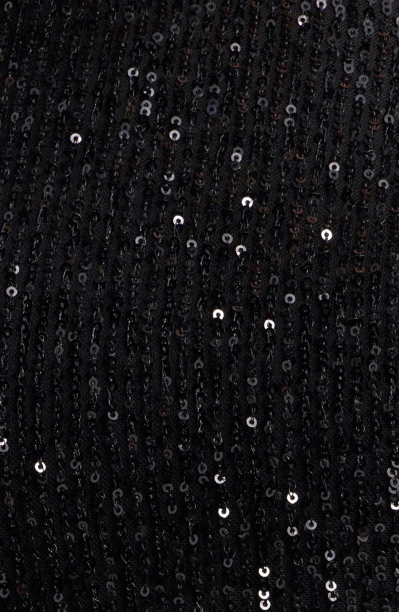 Eliza J Long Sleeve Sequin Mermaid Gown, Alternate, color, Black