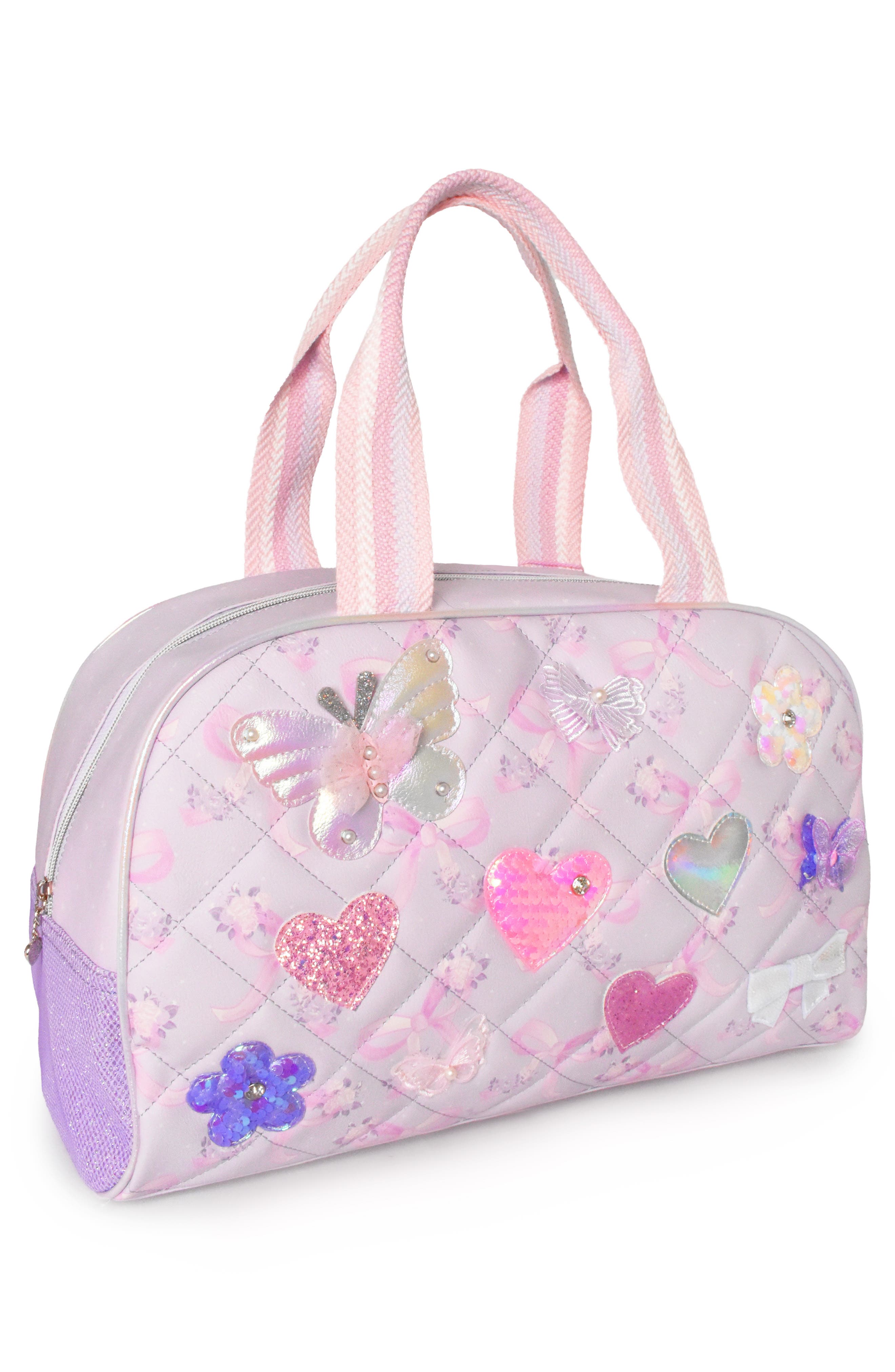 Kids' Butterfly Quilt Medium Duffle Bag, Alternate, color, MISTY