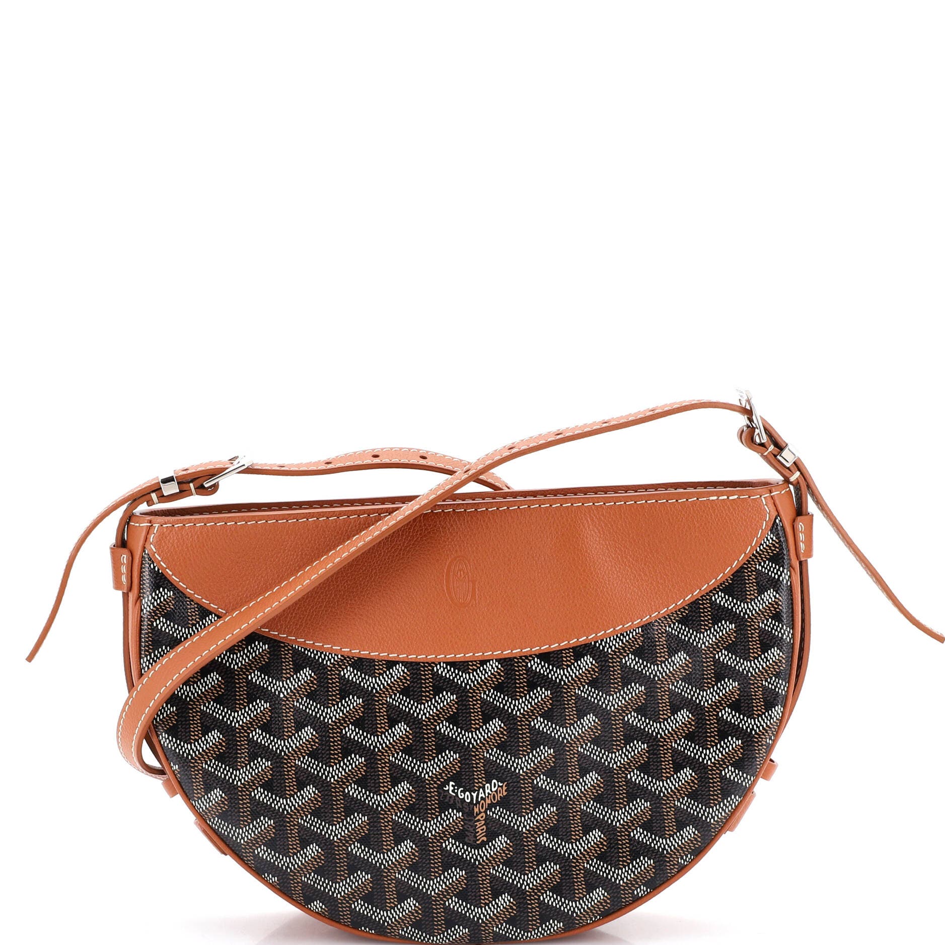 Pre-Owned Goyard Hirondelle Shoulder Bag Coated Canvas and Leather, Main, color, Brown