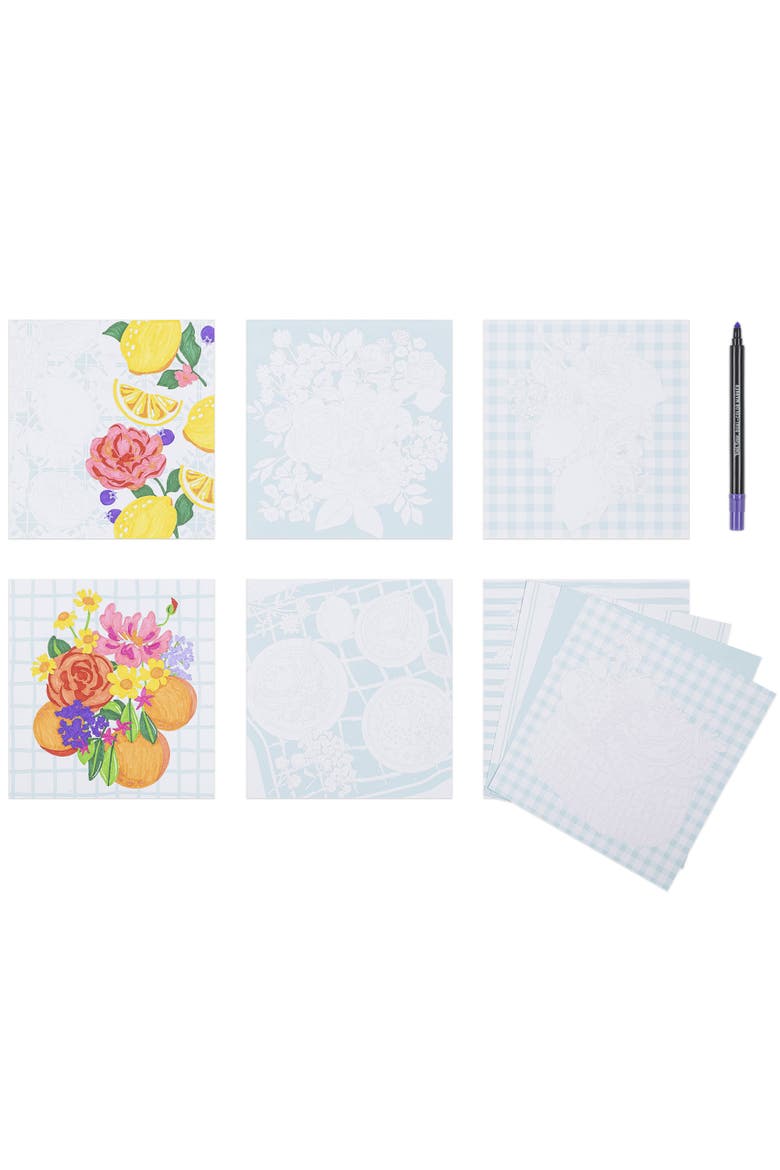 Marker Color by Number Kit  Fruit and Floral, Alternate, color, Multicolored
