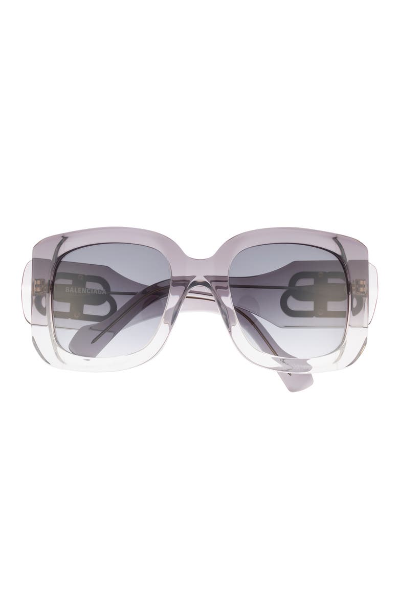53mm Square Sunglasses, Main, color, GREY GREY GREY
