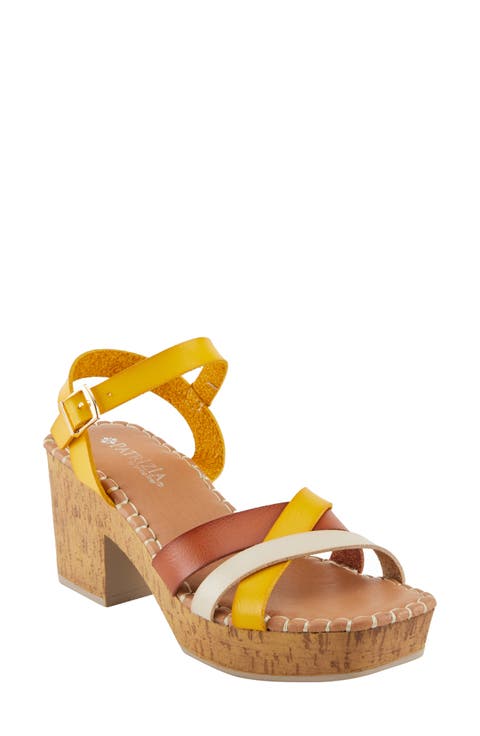 Sandrine Cork Block Heel Sandal (Women)