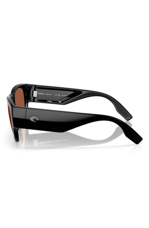 Costa Del Mar Suenos 57mm Polarized Rectangular Sunglasses In Black/copper 580p