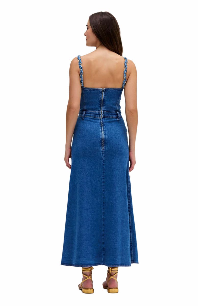 PatBO Braided Denim Midi Dress, Alternate, color,