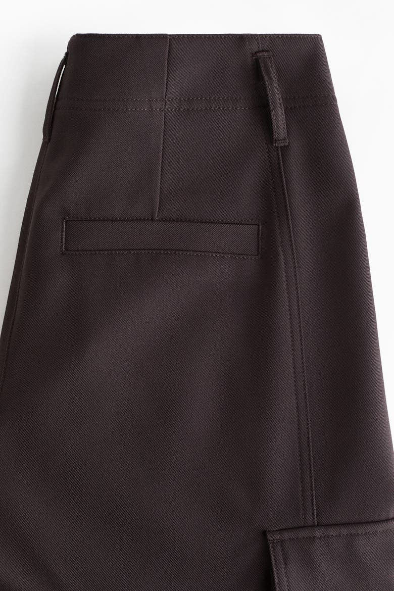 Barrel-leg Cargo Trousers, Alternate, color, Dark brown