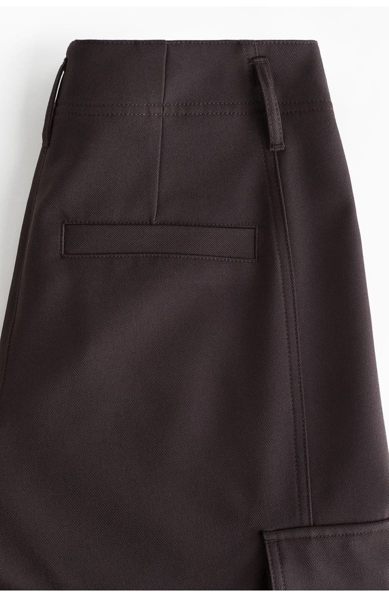 H&M Barrel-leg Cargo Trousers, Alternate, color, Dark Brown