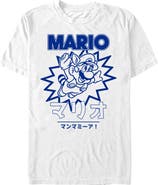 NINTENDO Mens Nintendo Super Mario Raccoon Black and White T Shirt