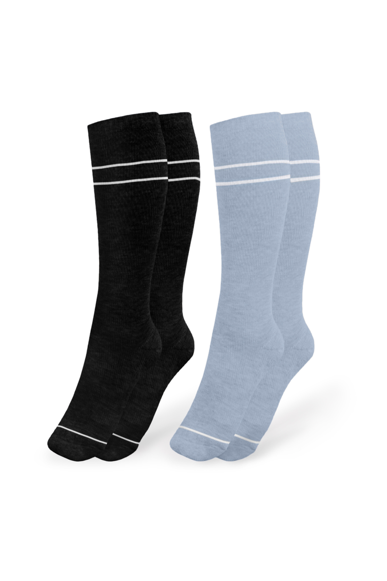 Premium Maternity Compression Socks, Main, color, Stone Blue & Black