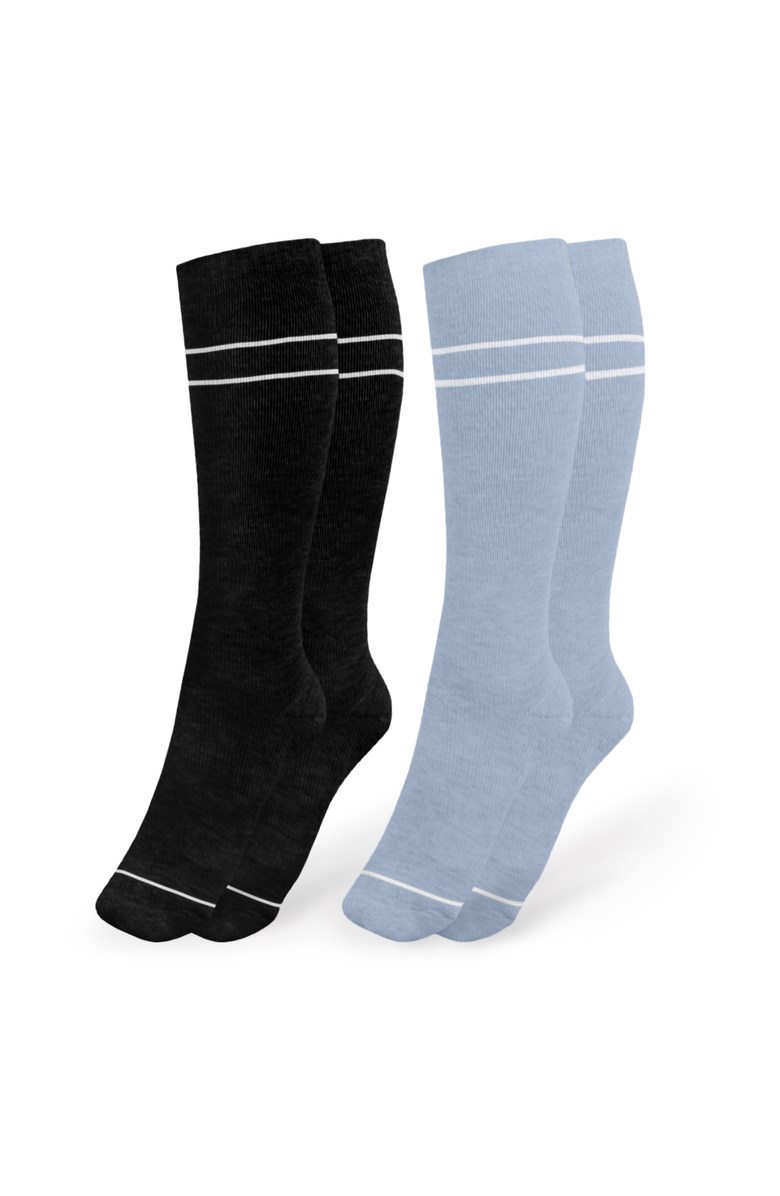 Kindred Bravely Premium Maternity Compression Socks, Main, color, Stone Blue & Black