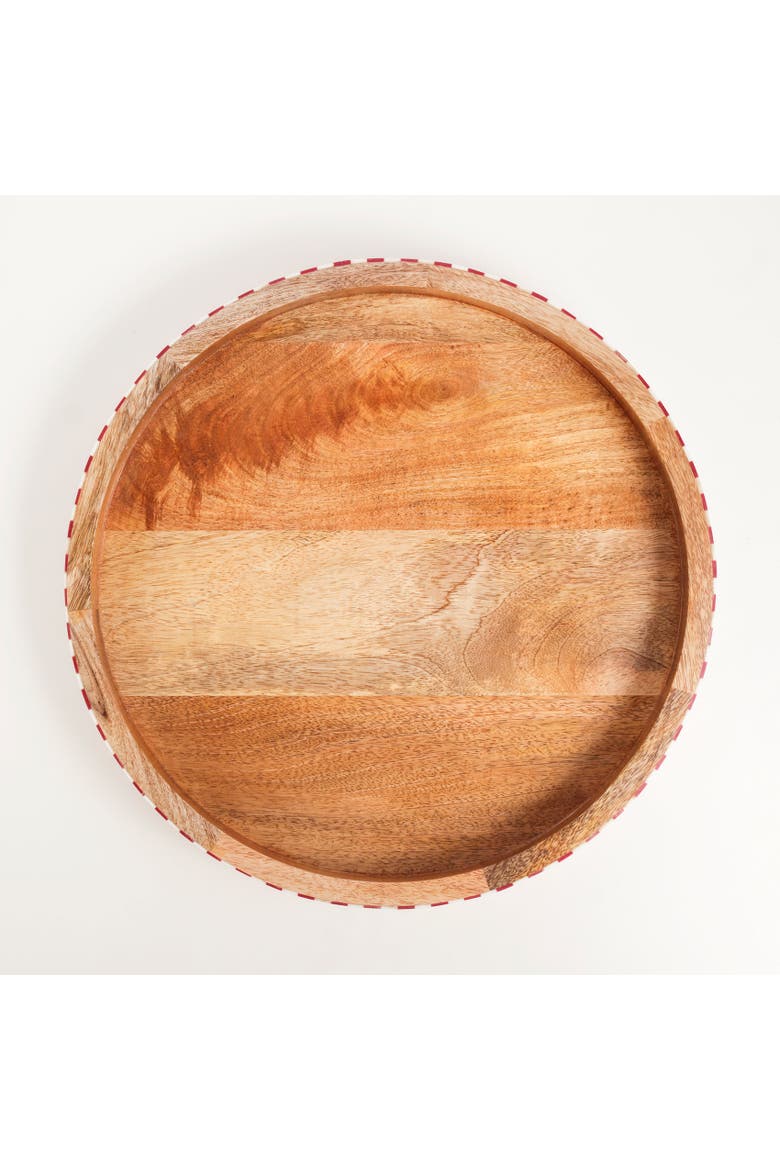 Nohar Flat Wood Tray Curated Decor, Alternate, color, Red