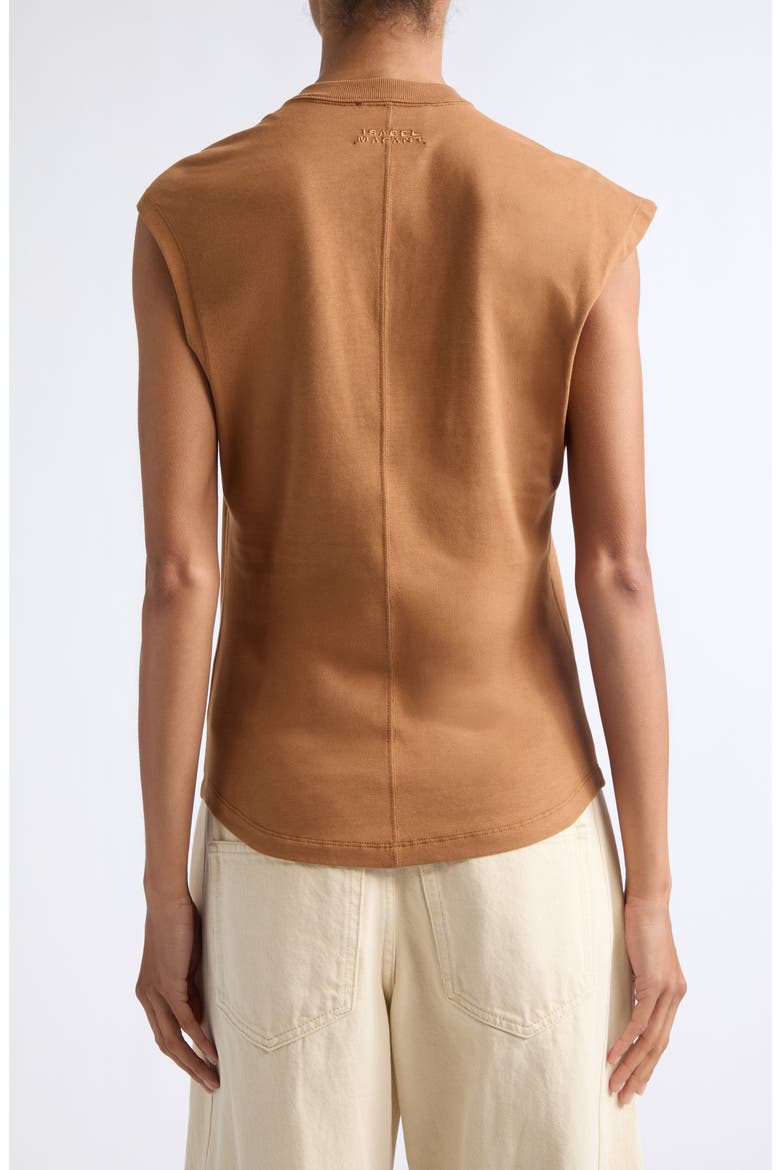 Nayda Asymmetric Cotton Slub Top, Alternate, color, CARAMEL