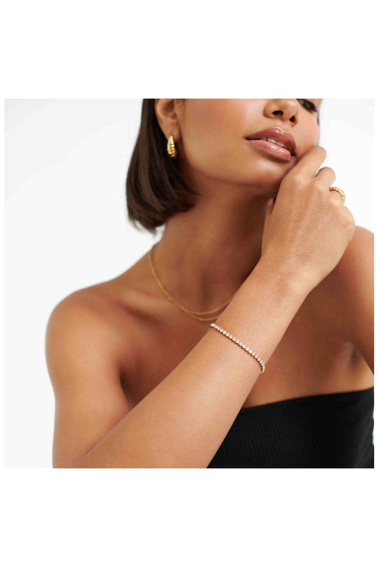 Cubic Zirconia Tennis Bracelet, Alternate, color, GOLD