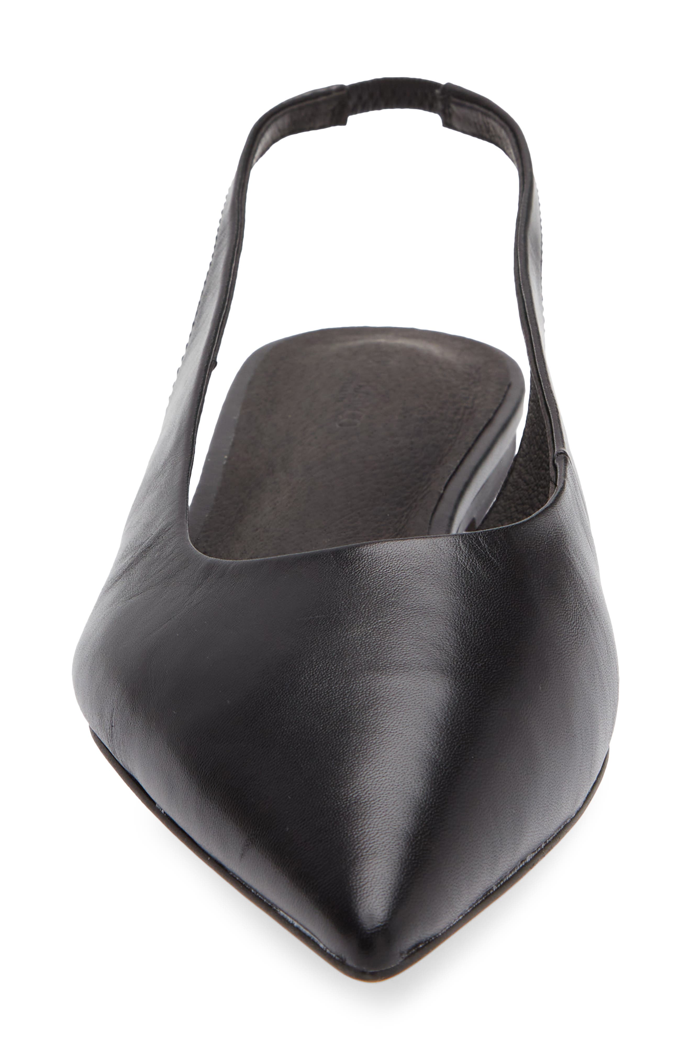 Javier Pointed Toe Slingback Flat, Alternate, color, BLACK VENICE