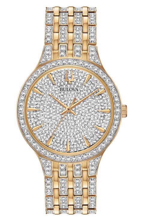 Pavé Crystal Bracelet Watch, 40mm