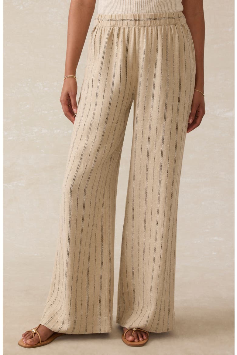 Riviera Stripe Linen Blend Pants, Alternate, color, DRIFTWOOD STRIPE