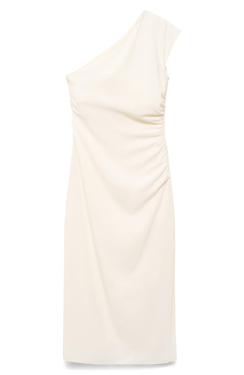 MANGO One-Shoulder Dress, Alternate, color, Off White
