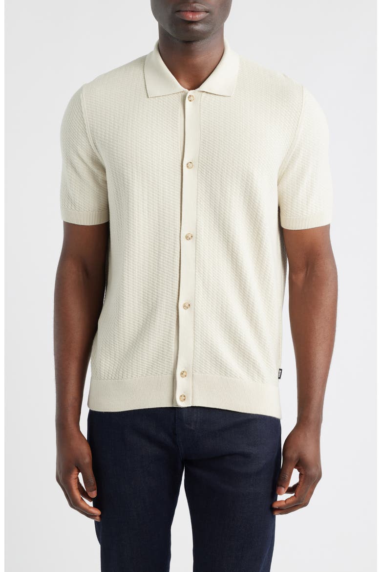 Iseppo Short Sleeve Cardigan, Main, color, OPEN WHITE