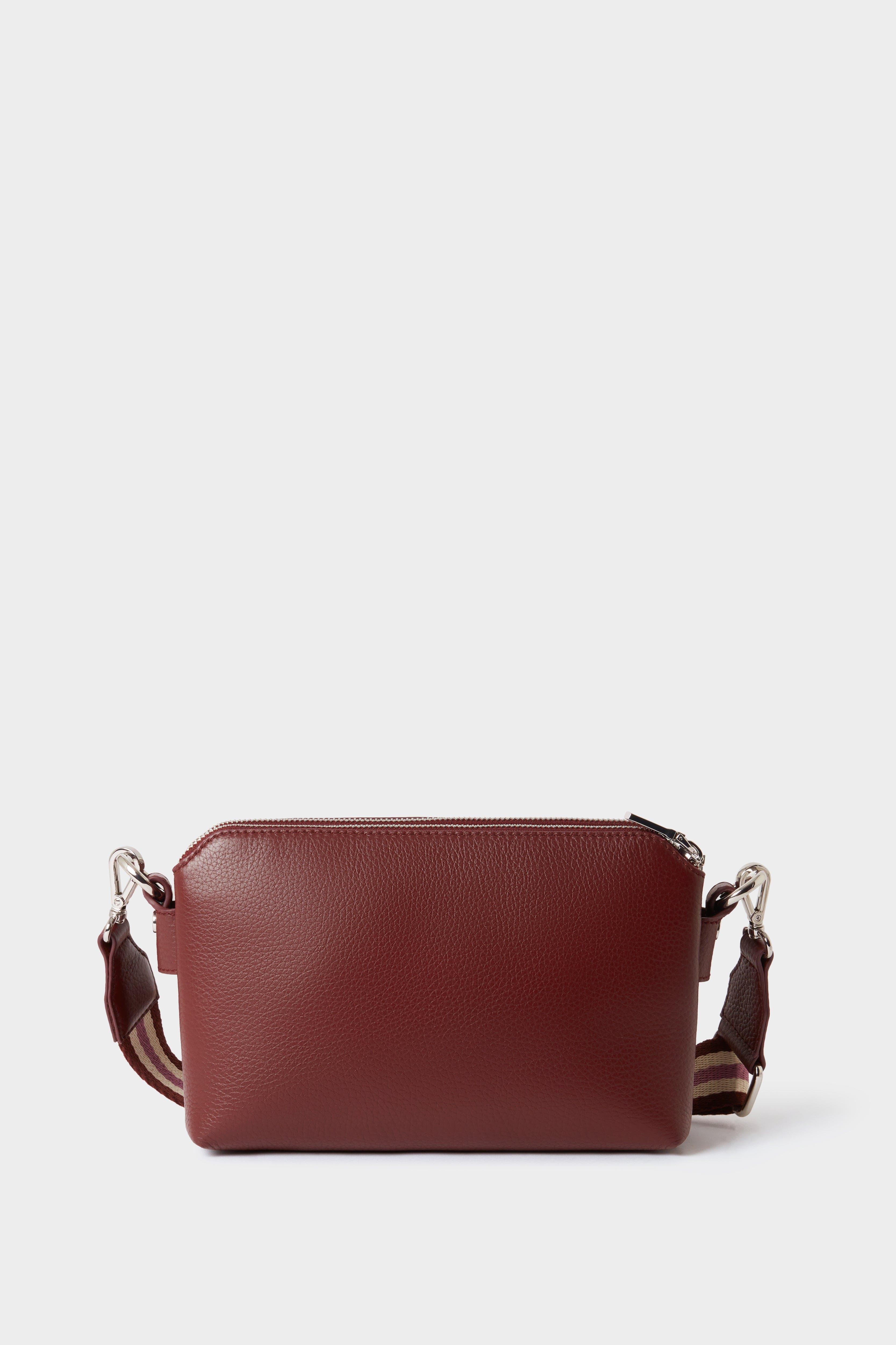 The Stella Leather Crossbody Bag, Alternate, color, Merlot