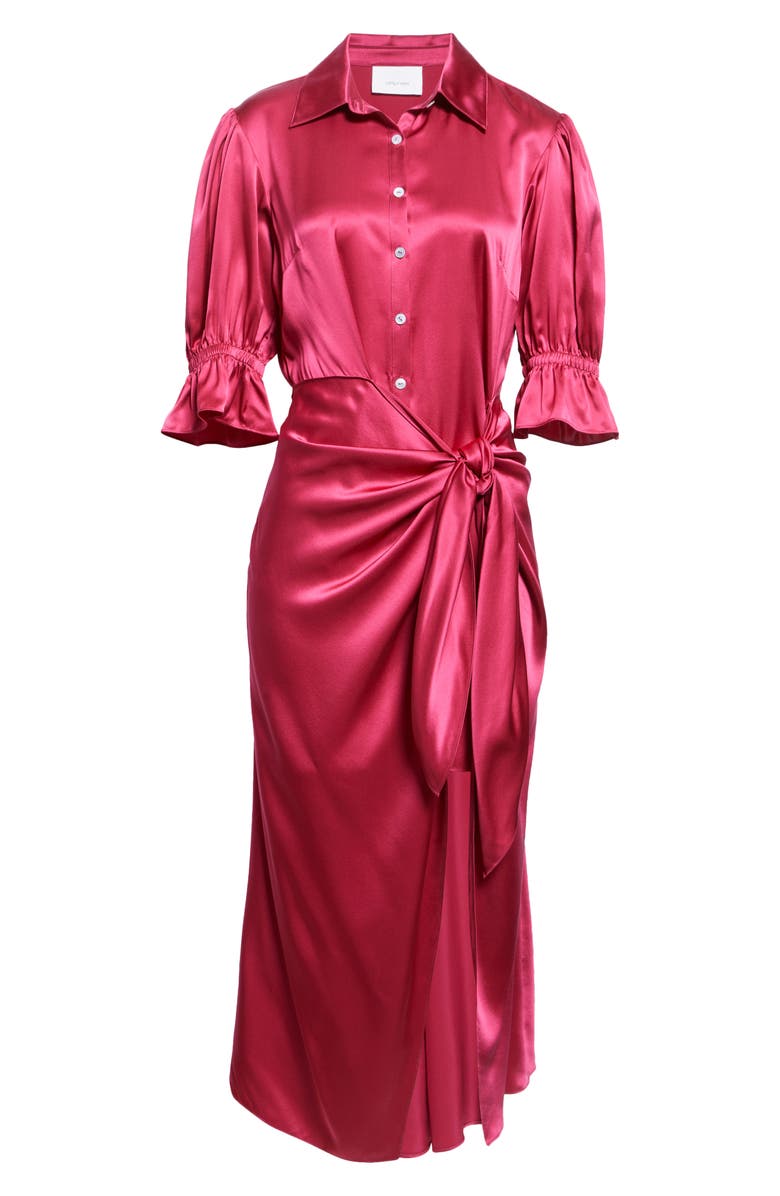 Cinq à Sept Fabbie Silk Cocktail Shirtdress, Alternate, color, Pink Garnet