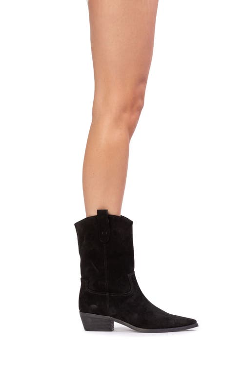 Black Suede Studio Casey 55 Suede Boot In Black