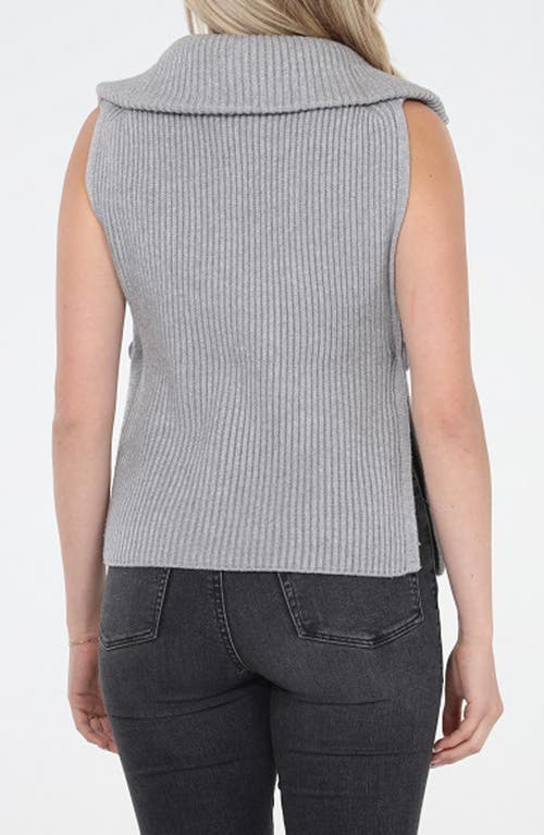 Rain And Rose Quarter Zip Vest In Gray