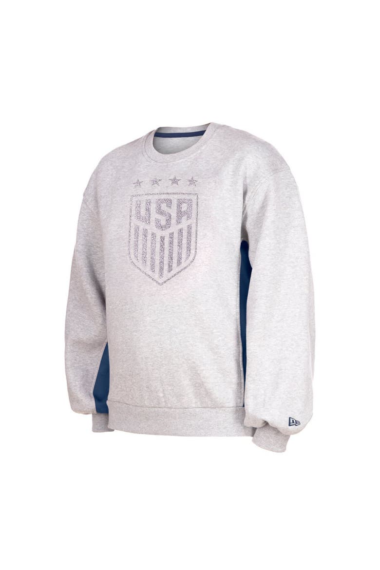 Women's 5th & Ocean by New Era Gray USWNT Athleisure Balloon Sleeve Pullover Sweatshirt, Alternate, color, Gray