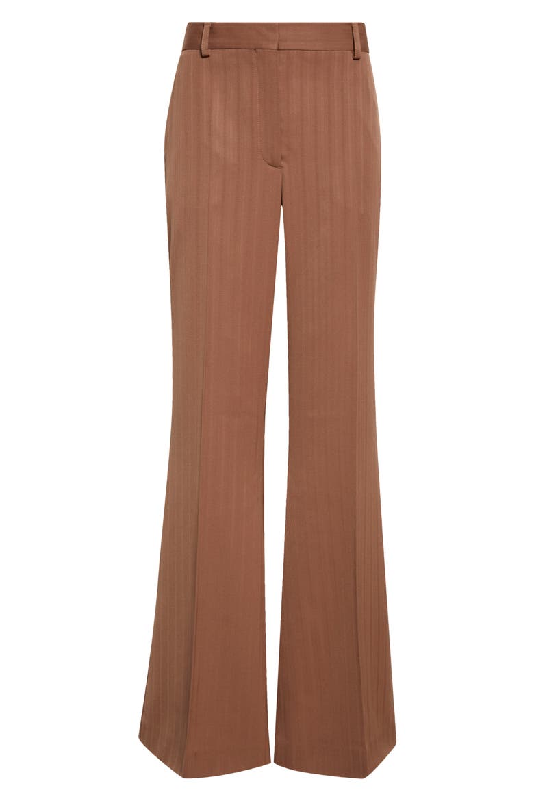 Stripe Wool Bootcut Trousers, Alternate, color, SIENNA