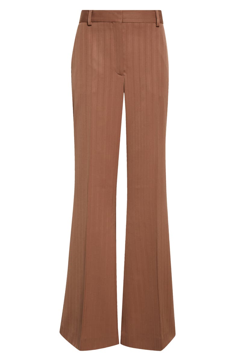 Stella McCartney Stripe Wool Bootcut Trousers, Main, color, Sienna
