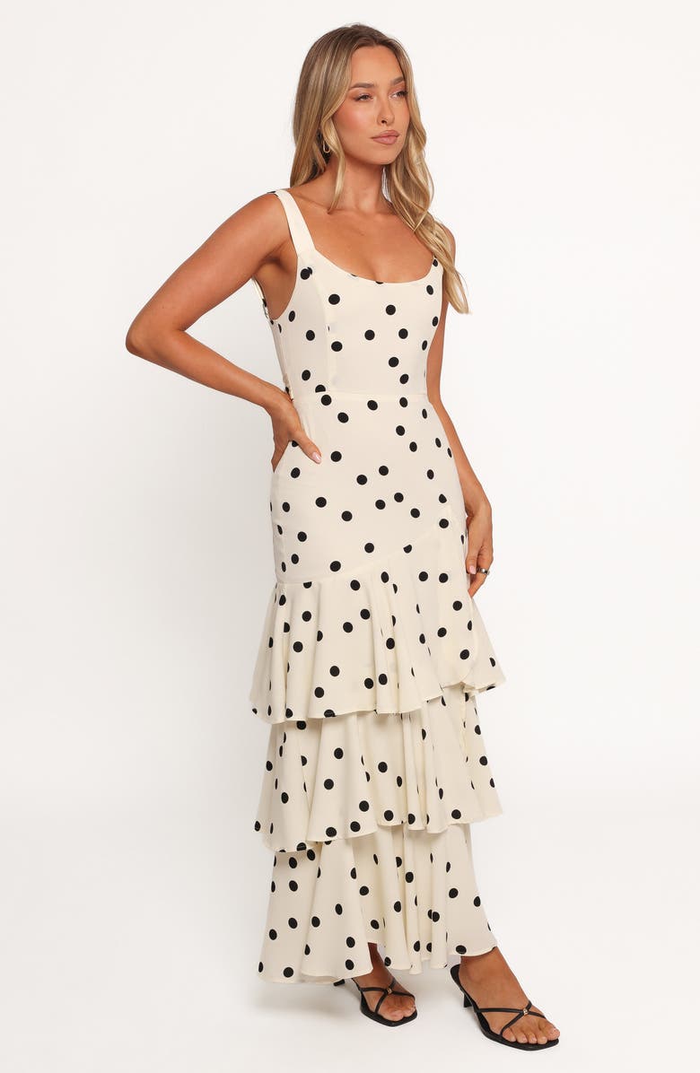 Petal & Pup Mabel Polka Dot Tiered Maxi Sundress, Alternate, color,