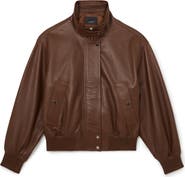 Reiss Cara Leather Bomber Jacket