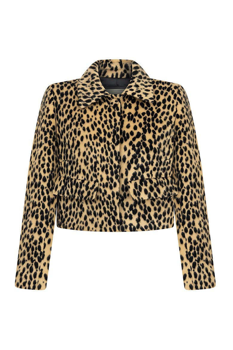 Leopard Print Crop Jacket, Alternate, color, Multi-Colored