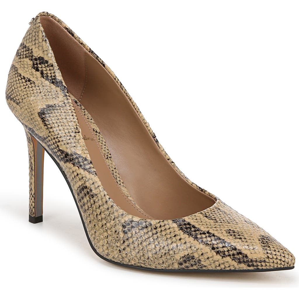 Sam Edelman Hazel Pointed Toe Pump Golden Tan Python Leather In Golden Tan